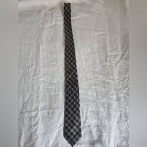 Michael Kors Gray and Black Plaid Narrow Tie